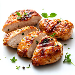 Perfectly cooked fried chicken breast,