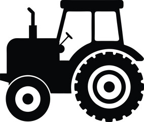 Tractor Silhouette Vector for Farming, Agriculture, and Rural-Themed Designs