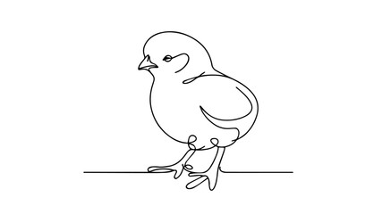  cute little chick one continuous line drawing