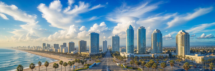 Fototapeta premium Long Beach city, California, USA, day