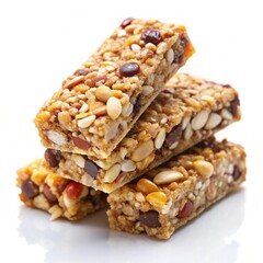 Nutrition bars isolated on white background