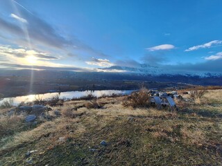 sunset in the mountains