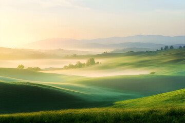 Serene Meadow with Aerial Ballet: A Harmonious Symphony Invoking Awe and Nostalgia in Nature's Timeless Tranquility