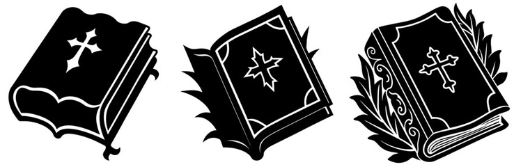 Bible Book Silhouette Vector Art