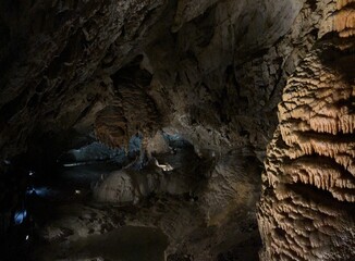 A stunning view of the underground chambers in the Demänovská Cave of Liberty, Slovakia,...