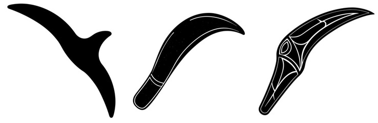 Naklejka premium Boomerang Silhouette Vector Art