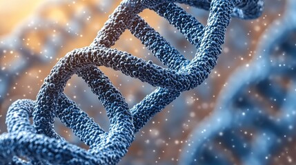 Microscopic View of DNA Double Helix: A 3D Rendering of Genetic Code