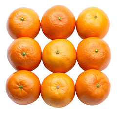 Oranges isolated on transparent background  
