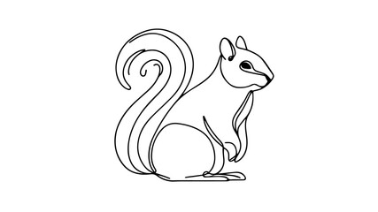 squirrel one line drawing