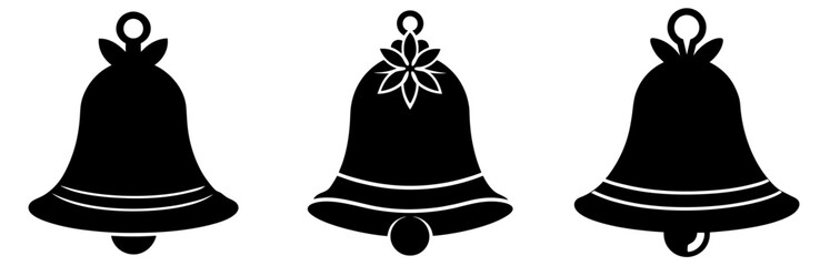 Christmas Bell Silhouette Vector Art