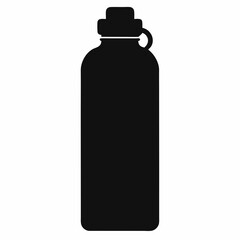 black plastic bottle isolated on white