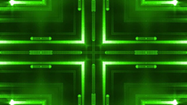 Abstract technological background with green binary code patterns on a circuit board, ideal for digital data and internet concepts