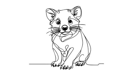 minimalist continuous one line drawing illustration of a realistic tasmanian devil