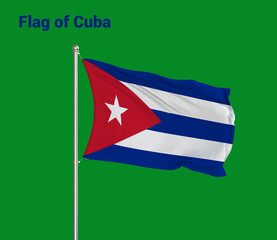 Flag Of Cuba, Cuba flag, National flag of Cuba. pole flag of Cuba.