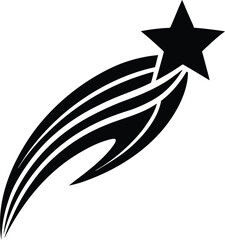 Shooting Star Silhouette Vector for Night Sky, Astronomical, and Magical Design Projects