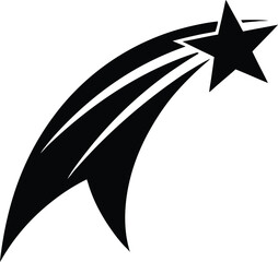 Shooting Star Silhouette Vector for Night Sky, Astronomical, and Magical Design Projects