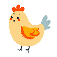 Flat vector characters of chicks, hen, and rooster for Easter, cute and festive design.