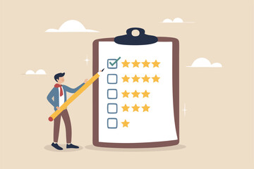 Write note or message on notebook paper, writing document, memo or lecture, record information, diary or article concept, business man holding pencil writing message on notebook paper.