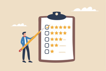 Write note or message on notebook paper, writing document, memo or lecture, record information, diary or article concept, business man holding pencil writing message on notebook paper.