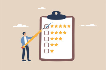 Write note or message on notebook paper, writing document, memo or lecture, record information, diary or article concept, business man holding pencil writing message on notebook paper.