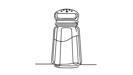 vector illustration of realistic Shaker with salt using one continuous line 