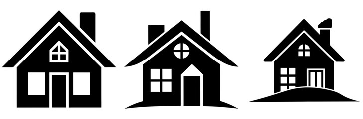 Home Symbol Silhouette Vector Art on White Background