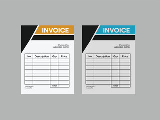Modern Professional Blank Invoice  Design Template