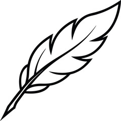 Obraz premium Feather with flying bird silhouette.