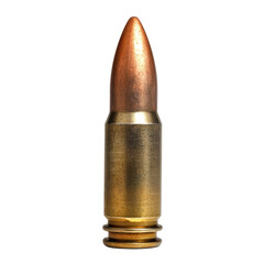 Copper-Tipped Bullet With Brass Casing And Metallic Sheen Transparent Background
