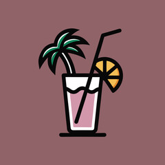 vector illustration of an orange juice