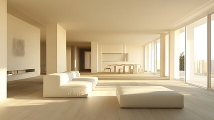 Modern Interior Living Room with Carefully Curated Lighting and Decor