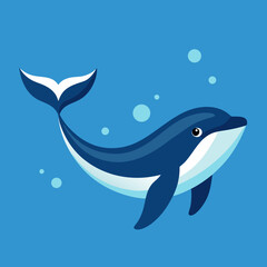 vector illustration of a cartoon whale 