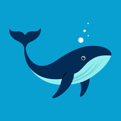 vector illustration of a cartoon whale 