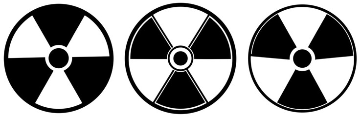 Fototapeta premium Radiation Symbol Silhouette Vector Art on White Background