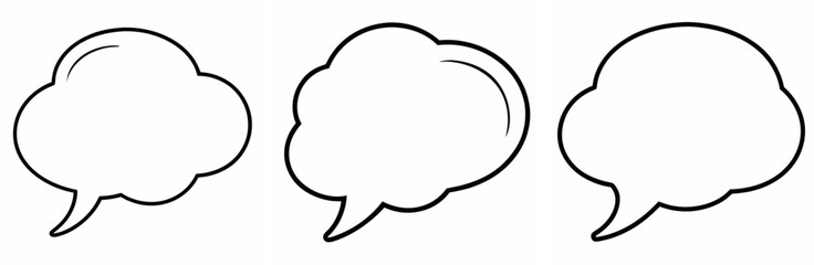 Fototapeta premium Speech Bubble Outline Coloring Book Page Line Art Drawing Set