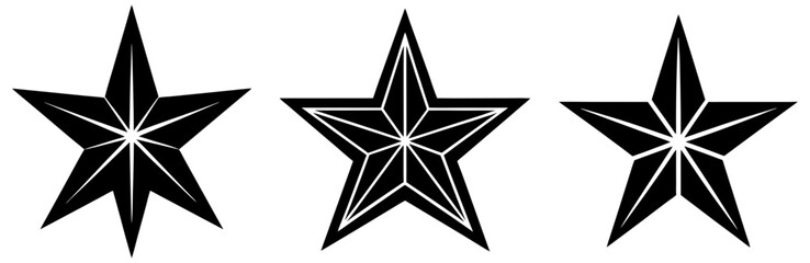 Obraz premium Star Silhouette Vector Art on White Background