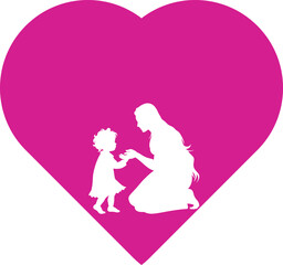 Happy Mother's Day, a rounded frame greeting card vector illustration