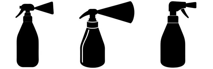 Obraz premium Water Spray Bottle Silhouette Vector Art on White Background