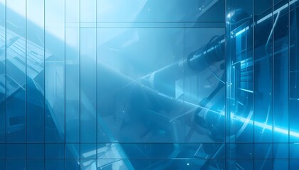 Obraz premium A sleek, futuristic glass panel with subtle blue reflections, modern aesthetic, ultra-realistic transparency effects