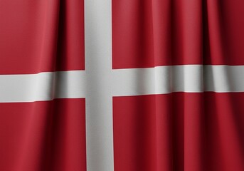 Fototapeta premium Danish Flag - Vibrant Red and White Colors of Denmark.