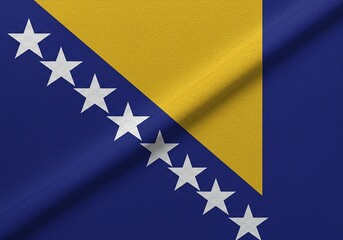 Bosnia and Herzegovina Flag Illustration National Symbol, Detailed Texture, Patriotic Design.