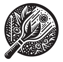 Pickleball player vector silhouette on white background.