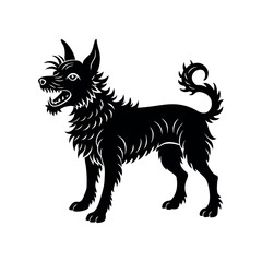 Vector illustration of a black dog