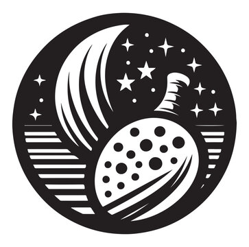 recommend clip art: Pickleball player vector silhouette on white background.