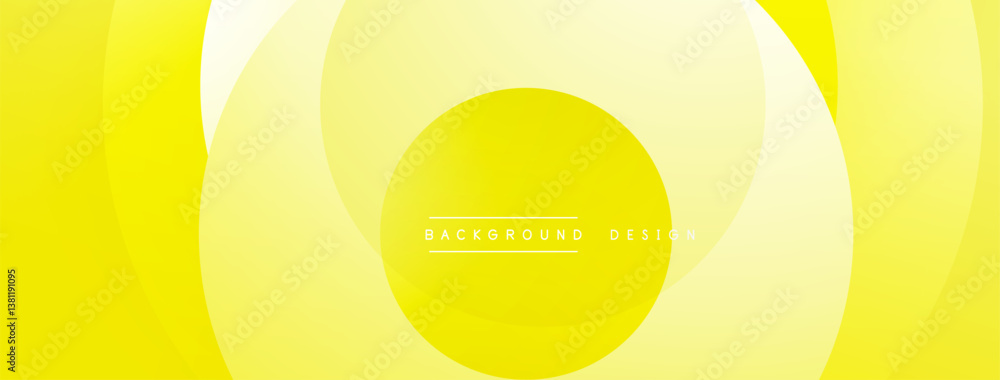 Poster bright yellow abstract design. concentric circles create layered effect. minimalist style, modern ae