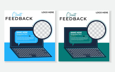 Client testimonial templet design, creative testimonial design.
