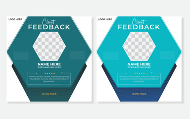 Client testimonial templet design, creative testimonial design.