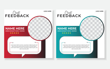 Client testimonial templet design, creative testimonial design.