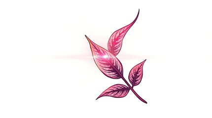 Vibrant Pink Leaves Design