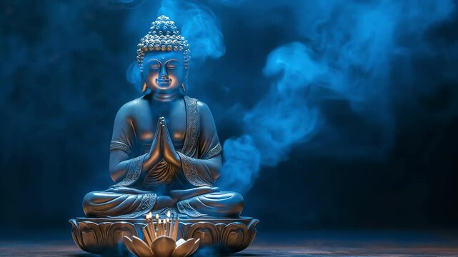 buddha statue on dark background